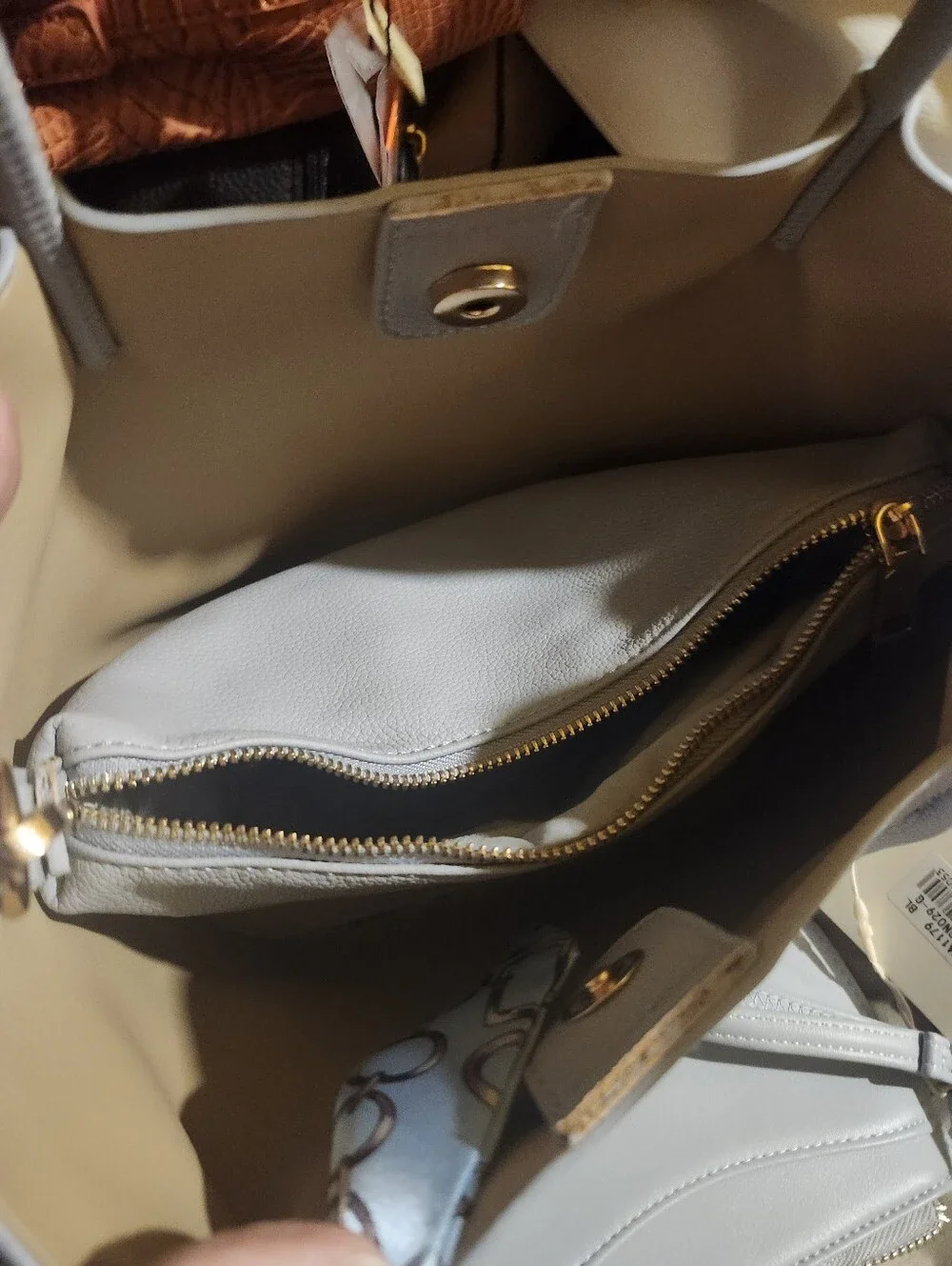 Classic Light Gray Bluish Tote Bag with Cardholder